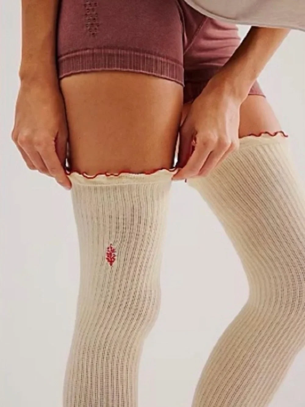 Free People + Lucky Honey Knee High Ruffle Socks